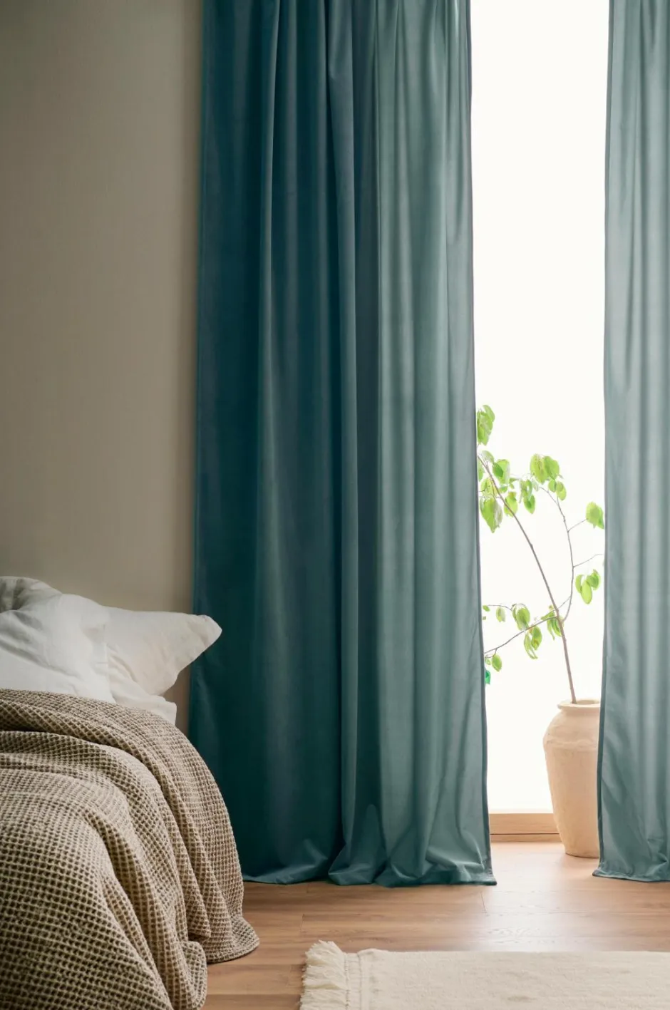 Ellos Home Gardinlængde med multibånd Nora i velour, 2-pak^ Velourgardiner|Gardinlængder Med Rynkebånd