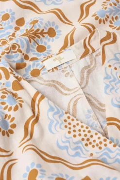 Sale Home Kimono Elly Tile Kimono i genanvendt halvlinned Homewear