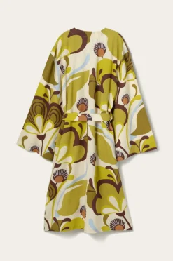 Clearance Home Kimono Elly Retro i genanvendt halvlinned Homewear