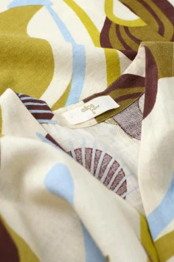 Clearance Home Kimono Elly Retro i genanvendt halvlinned Homewear