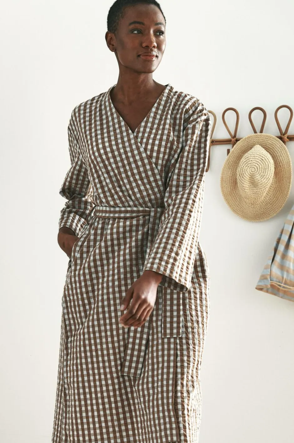 Ellos Home Kimono Nell Check Kimono^ Homewear
