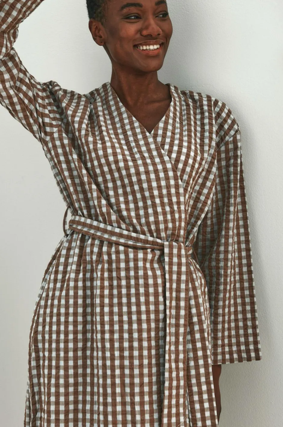 Ellos Home Kimono Nell Check Kimono^ Homewear