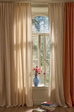 Discount Home Multibåndsgardin Elly i genanvendt halvlinned 2-pak Persienner|Gardinlængder Med Rynkebånd