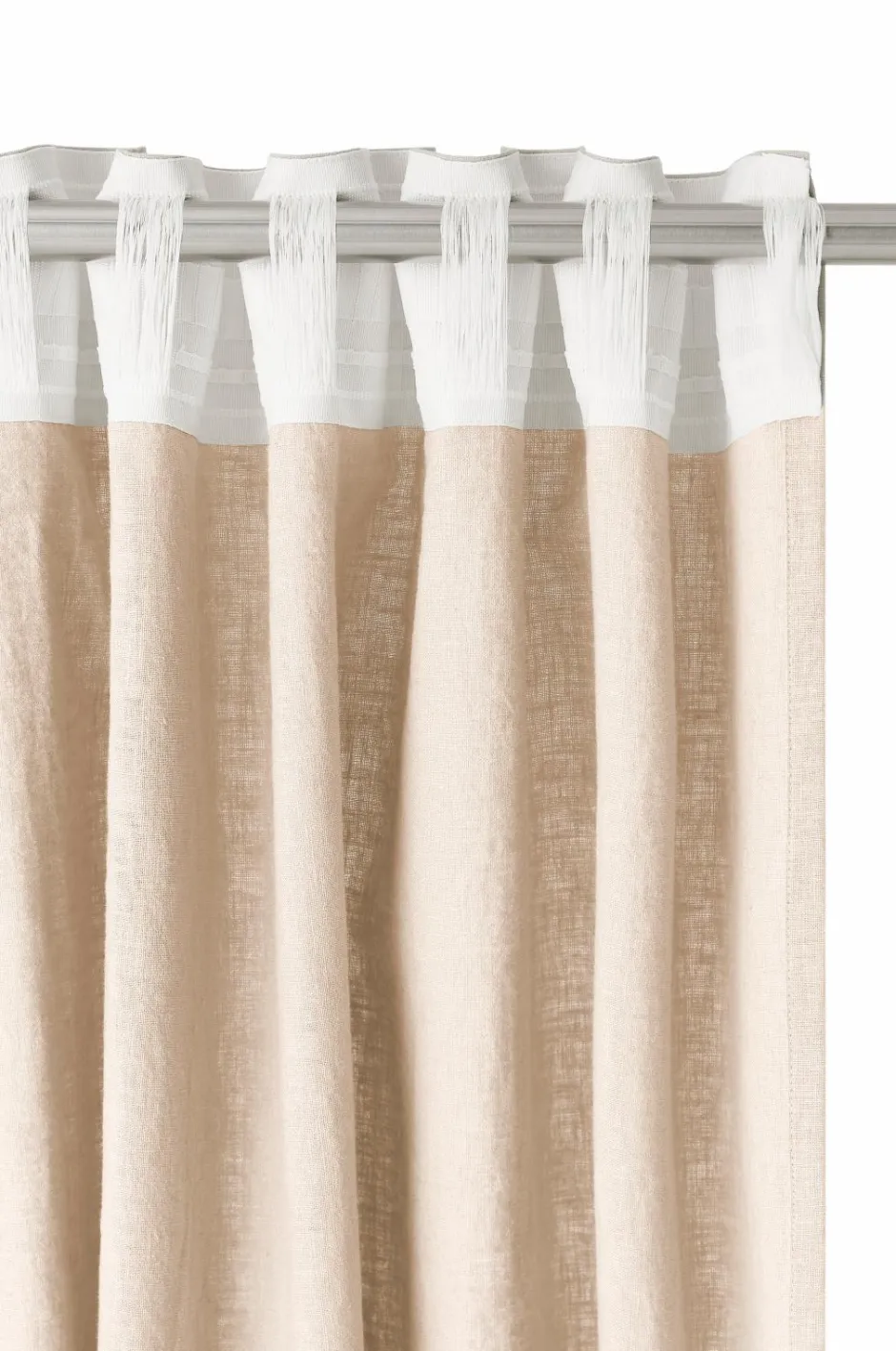 Clearance Home Multibåndsgardin Elly Wide i genanvendt halvlinned ekstra bred 1-pak Gardinlængder Med Rynkebånd