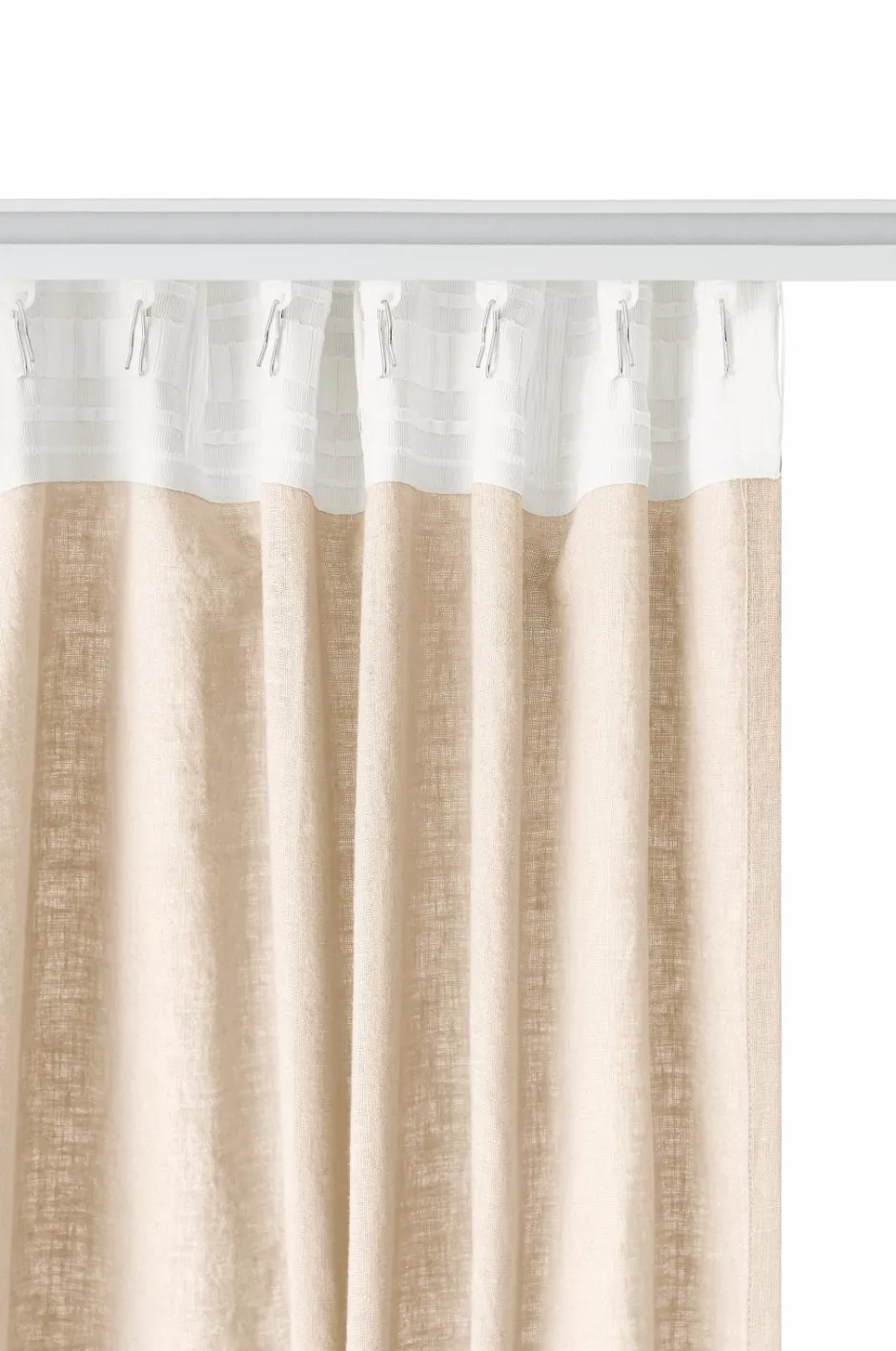 Clearance Home Multibåndsgardin Elly Wide i genanvendt halvlinned ekstra bred 1-pak Gardinlængder Med Rynkebånd