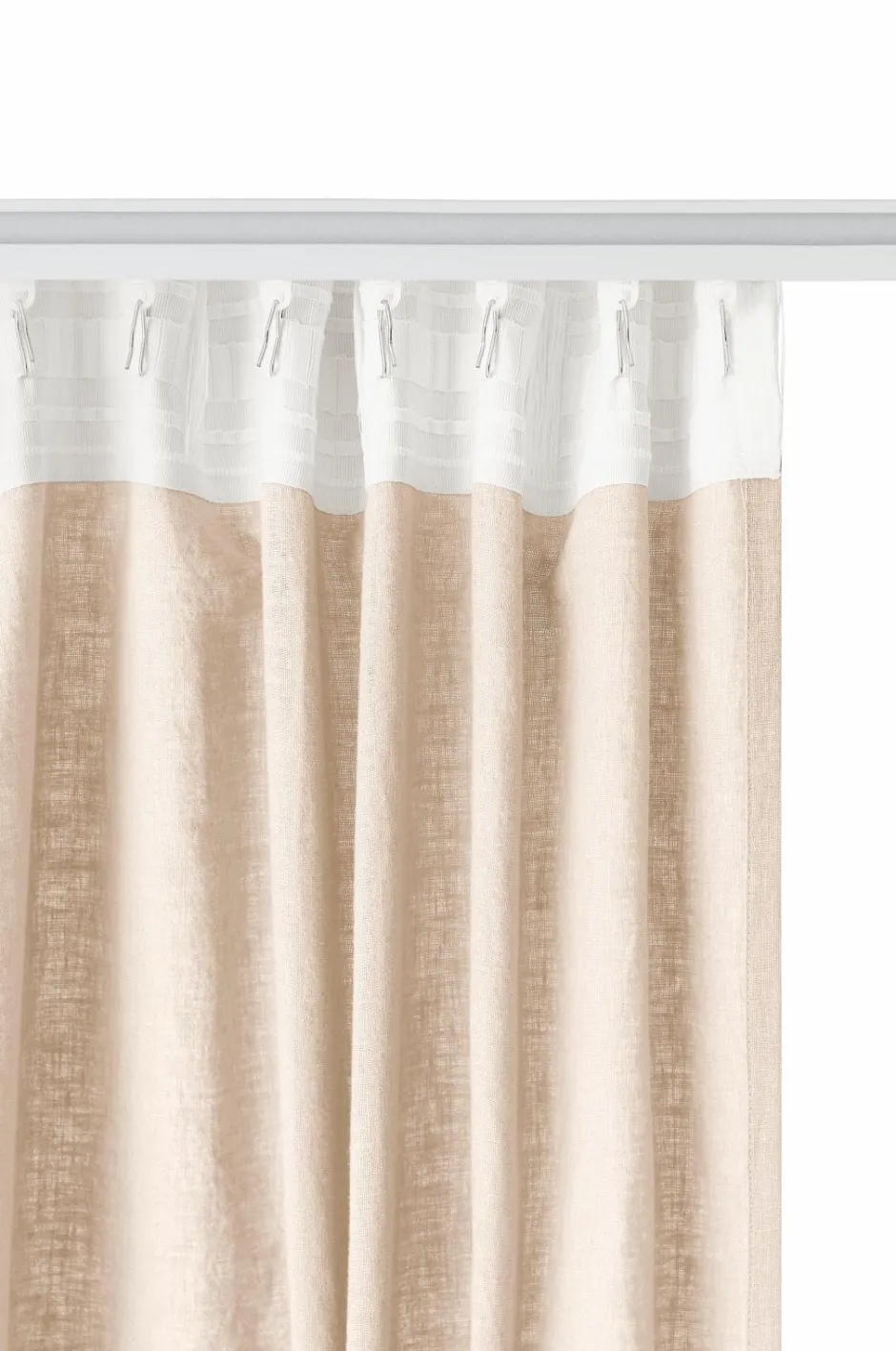 Clearance Home Multibåndsgardin Elly Wide i genanvendt halvlinned ekstra bred 1-pak Gardinlængder Med Rynkebånd