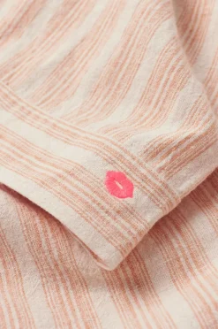 Ellos Home Natbukser Elly Stripe i genanvendt halvlinned^ Homewear