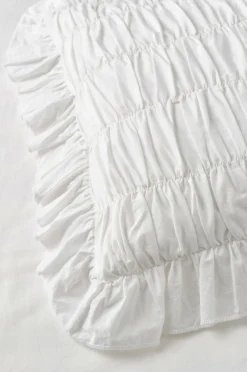 Sale Home Pudebetræk Juliette Elastic Frill i vasket bomuld Pudebetræk