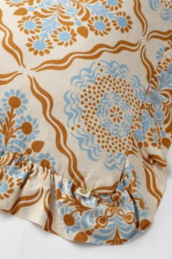 Home Pudebetræk Elly Tile Frill i genanvendt halvlinned Pudebetræk