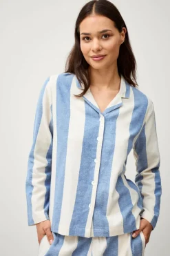 Online Home Pyjamasskjorte Valerie Block Stripe Long Sleeve Homewear