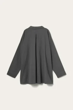Ellos Home Pyjamasskjorte Long Sleeve Shirt Elly i genanvendt halvlinned^ Homewear