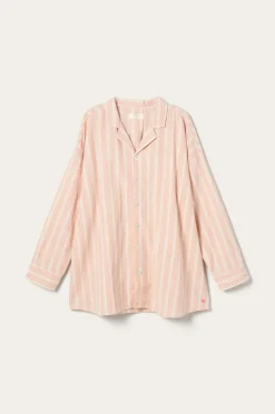 Ellos Home Pyjamasskjorte Elly Stripe i genanvendt halvlinned^ Homewear