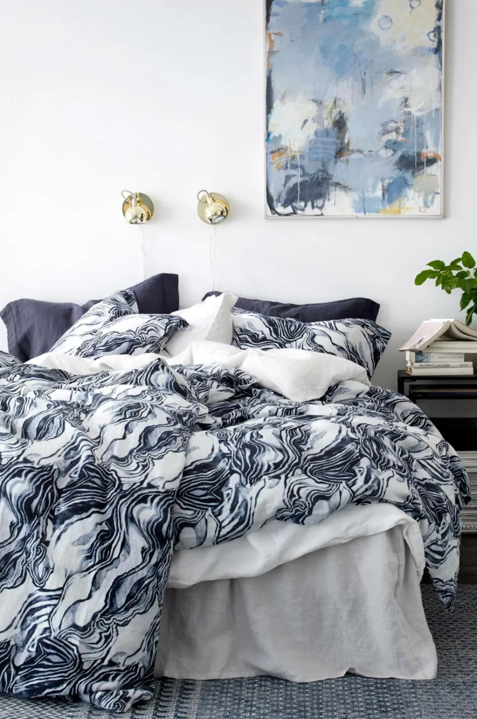 Online Home Sengekappe Candice i vasket hør 45 cm Sengekapper