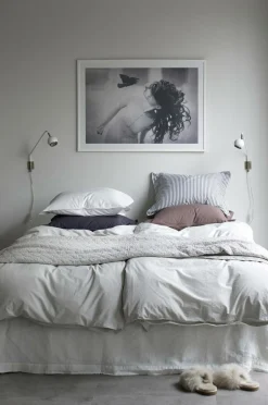Online Home Sengekappe Candice i vasket hør 45 cm Sengekapper