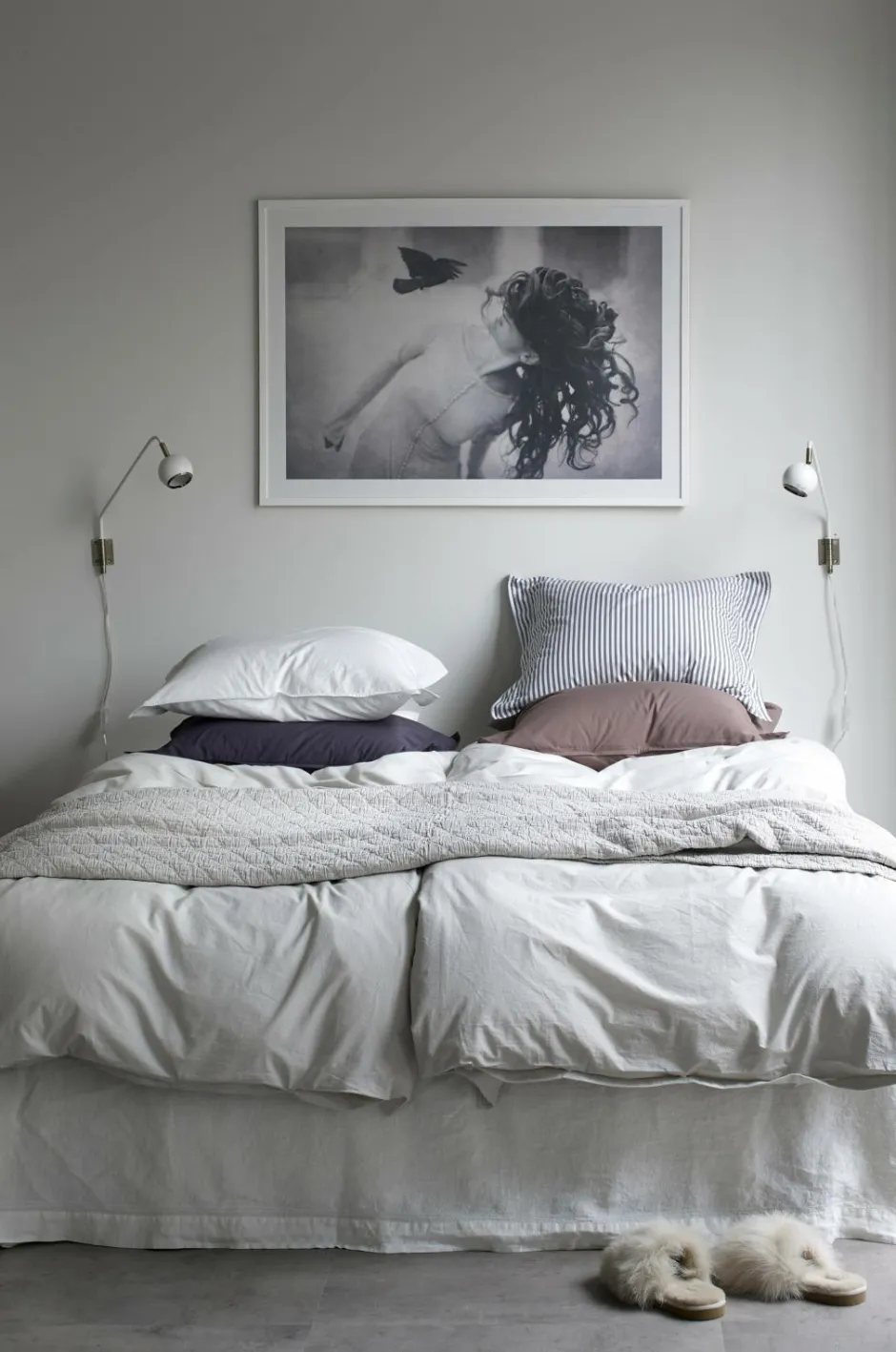Online Home Sengekappe Candice i vasket hør 45 cm Sengekapper