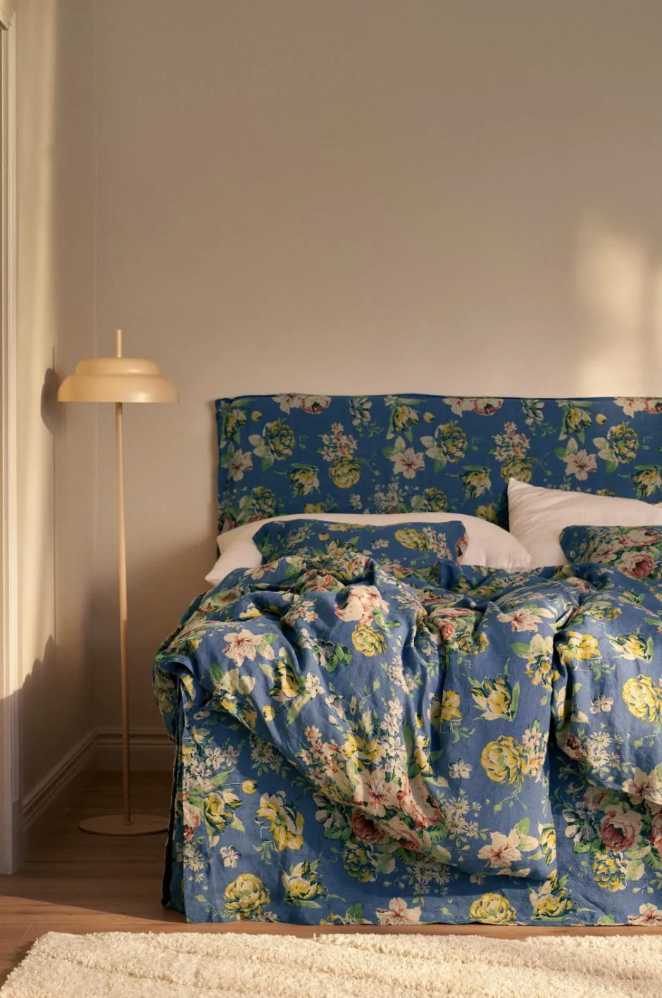 Ellos Home Sengekappe Candice Rose i vasket linned 52 cm^ Sengekapper