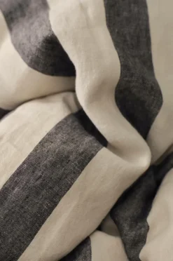 Ellos Home Sengesæt Candice Block Stripe i vasket hør, 2 dele^ Dynebetræk|Sengesæt