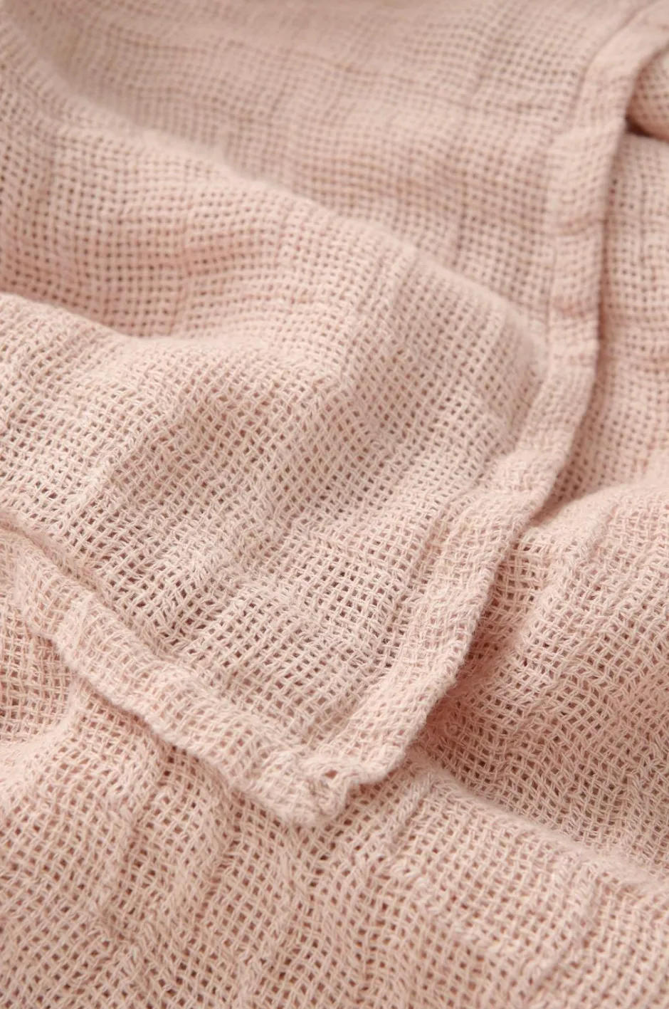 Best Home Sengetæppe Candice Grating i vasket linned Sengetæpper