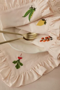 Online Home Servietter Lovisa Embrodery 4-pak Borddækning & Servering|Bordtekstiler
