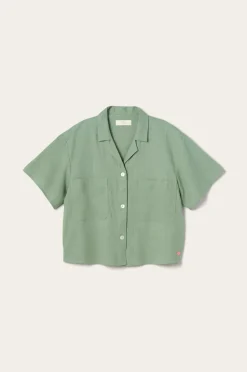 Home Skjorte Elly Camp Collar i genanvendt halvlinned Homewear