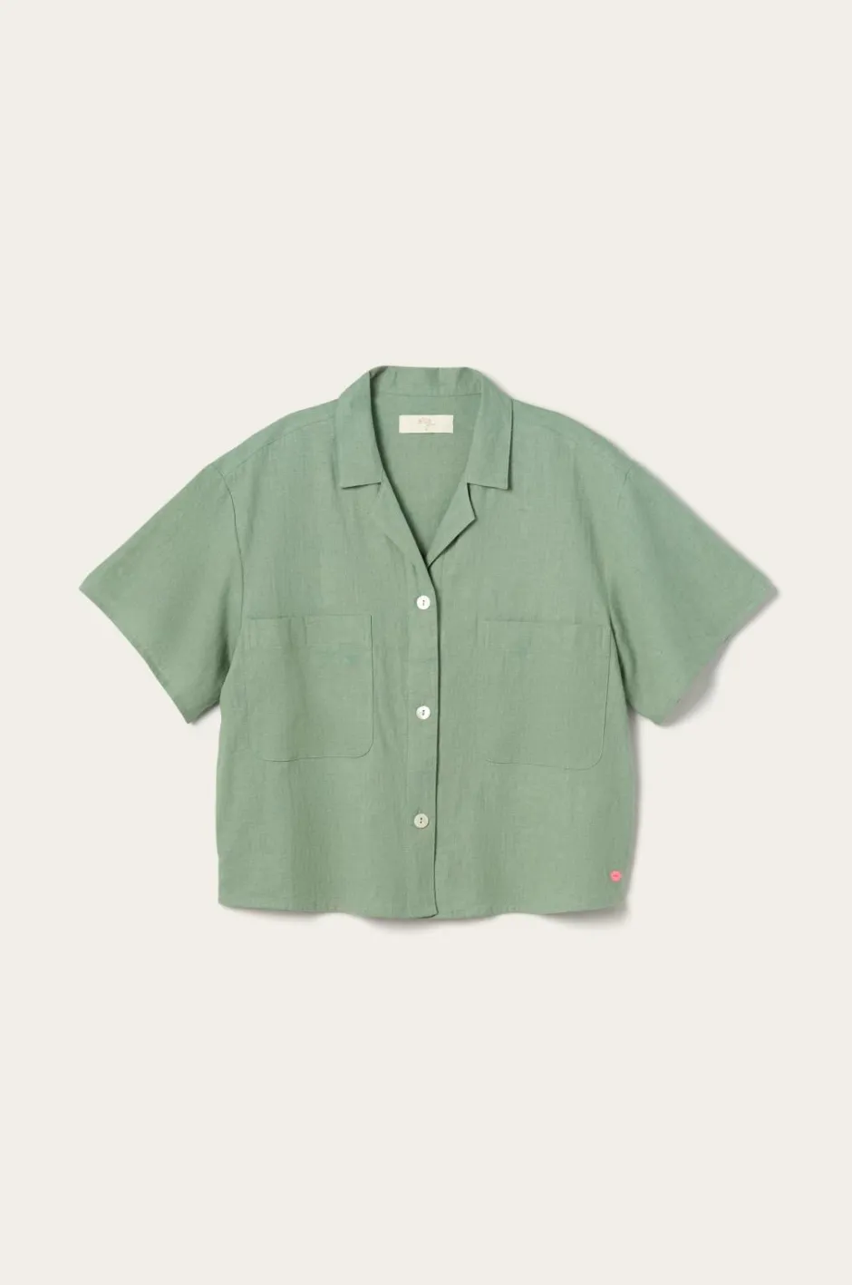 Home Skjorte Elly Camp Collar i genanvendt halvlinned Homewear