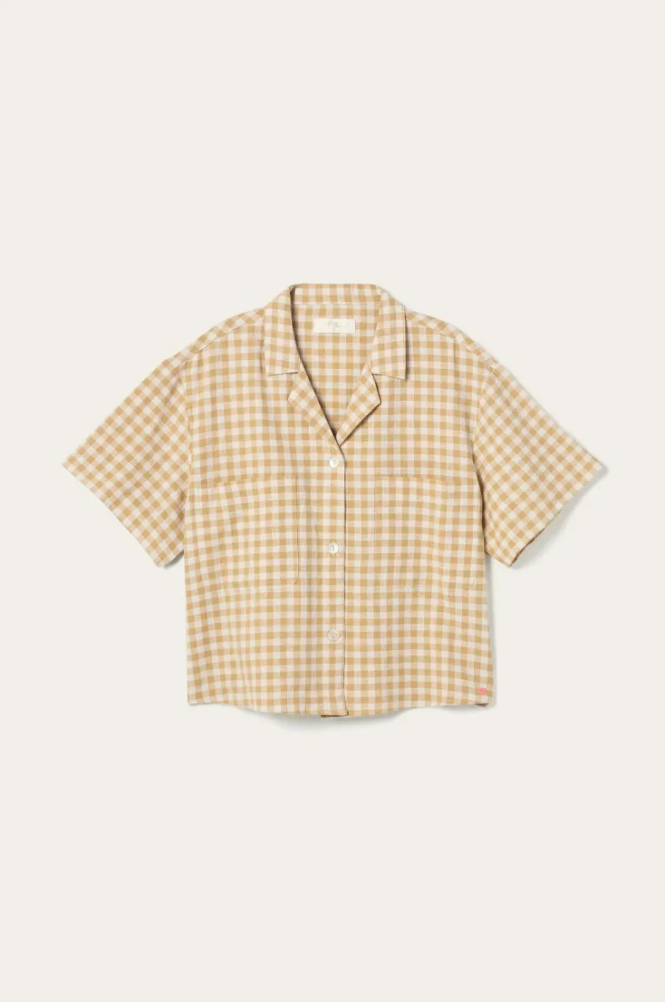 Best Home Skjorte Elly Check Camp Collar i genanvendt halvlinned Homewear