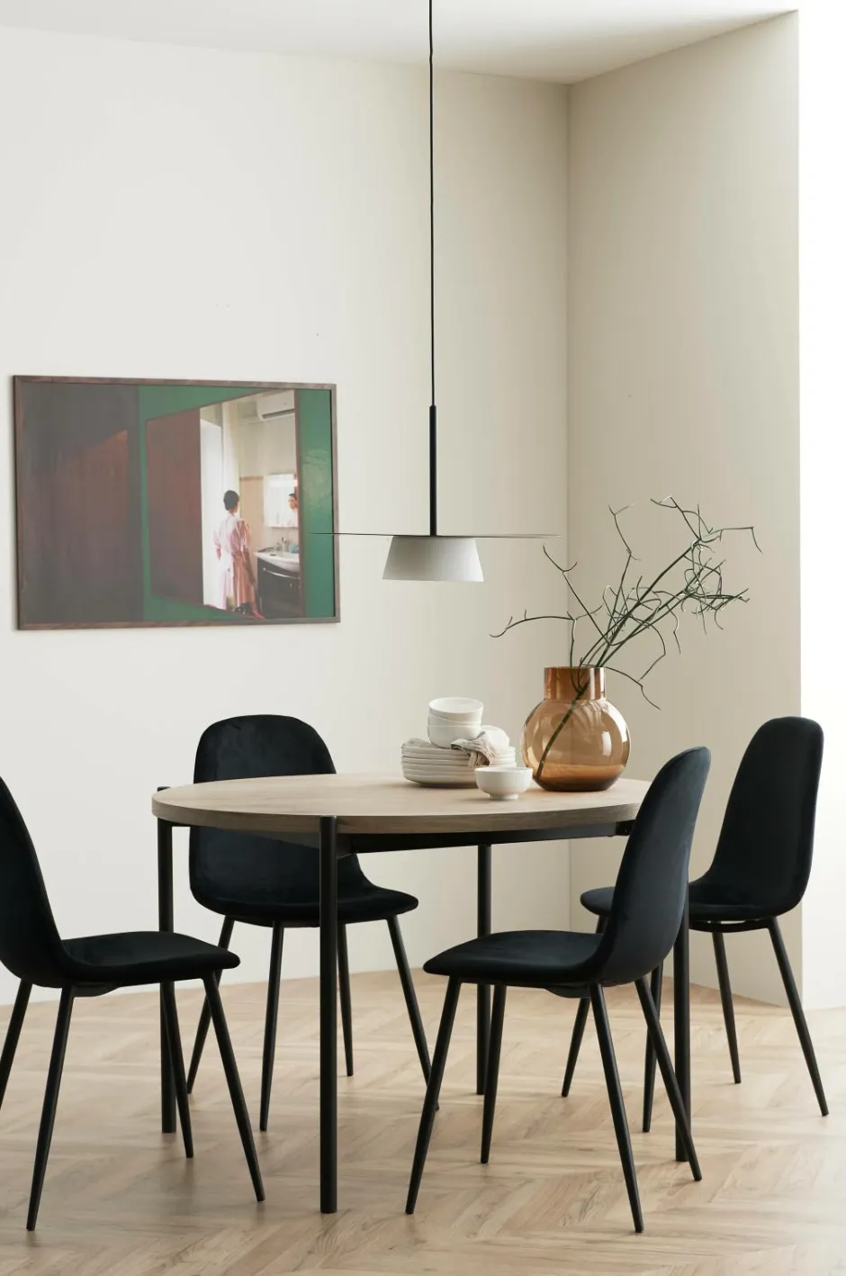 Ellos Home Spisebordssæt Gilda med 1 bord og 4 stole^ Spisegrupper