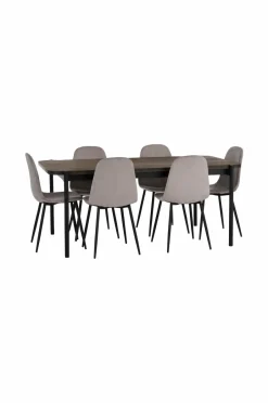 Ellos Home Spisebordssæt Gilda med bord 180x90 cm + 6 stole^ Spisegrupper