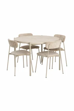 Hot Home Spisegruppe Tridita med 1 bord + 4 stole Spisegrupper