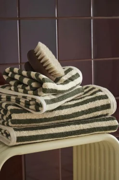 Discount Home Sæt med frottéhåndklæder Stripe 4 dele Badeværelsestekstiler