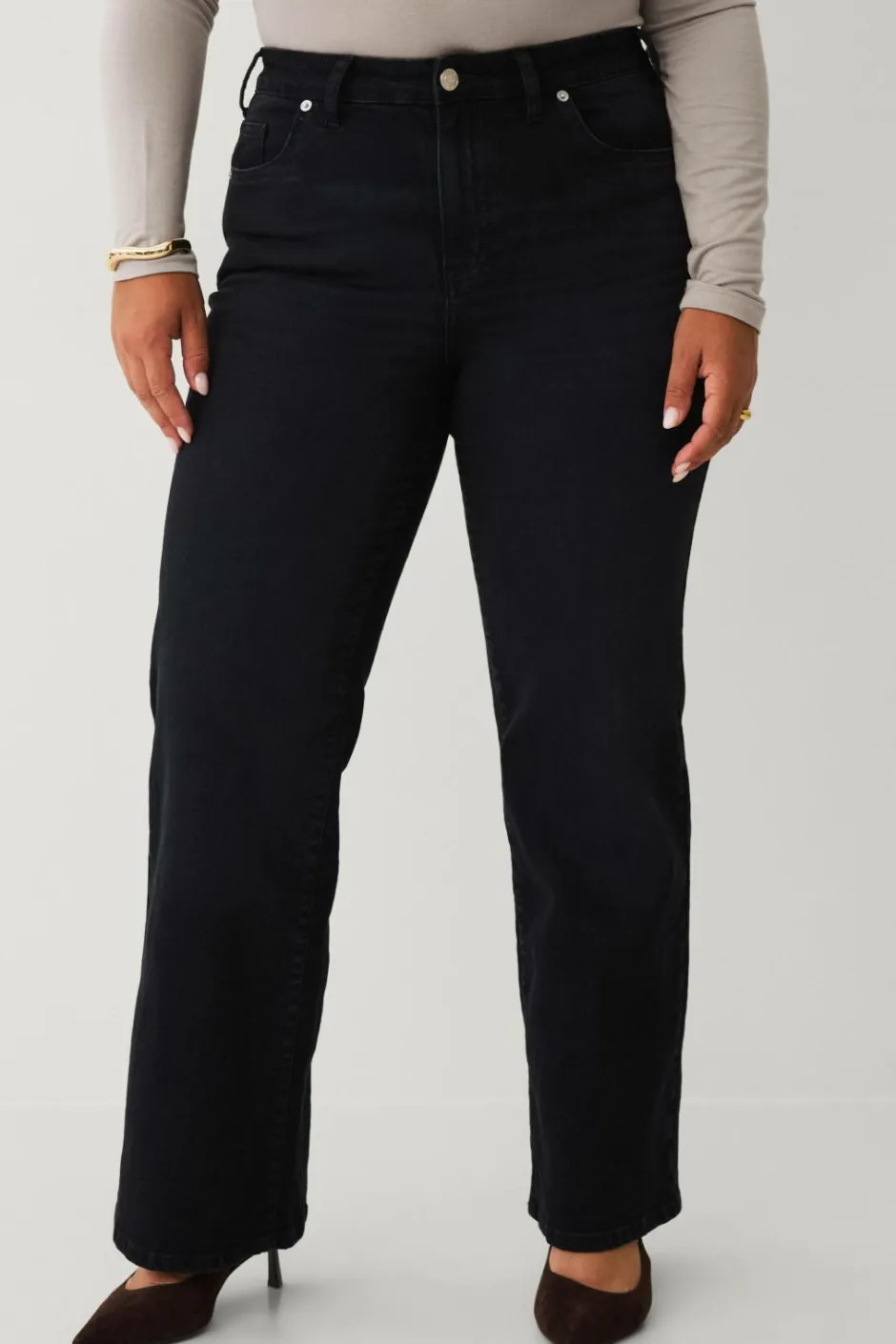 Discount Plus collection Højtaljede jeans med brede ben Dame Jeans