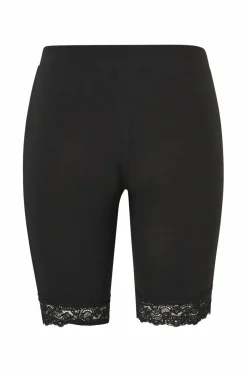 Clearance Plus collection Korte cykelshorts med blondekant Dame Shorts