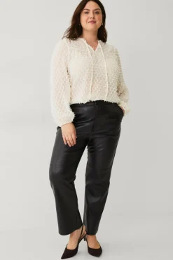 Hot Plus collection Vid bluse med ballonærmer Dame Skjorter & Bluser