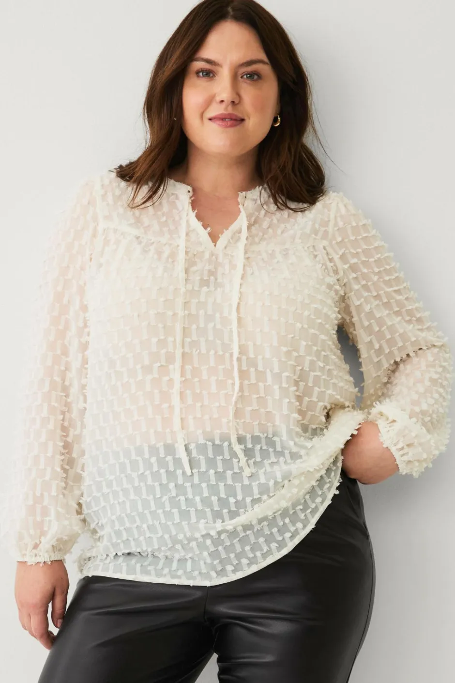 Hot Plus collection Vid bluse med ballonærmer Dame Skjorter & Bluser