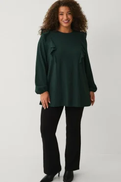 Discount Plus collection Top med volanter og ballonærmer Dame Toppe & Tank-Toppe