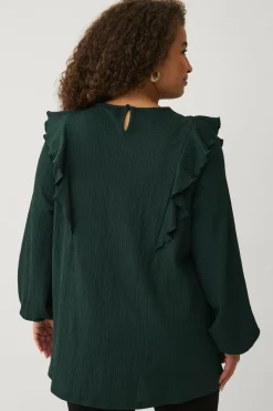 Discount Plus collection Top med volanter og ballonærmer Dame Toppe & Tank-Toppe