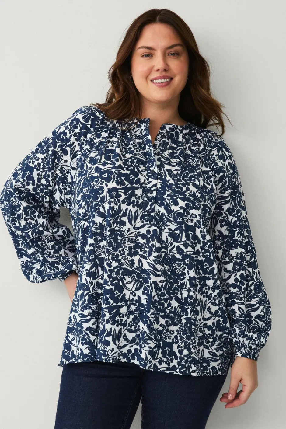 Ellos Plus collection Bluse med ballonærmer^Dame Skjorter & Bluser