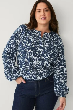 Ellos Plus collection Bluse med ballonærmer^Dame Skjorter & Bluser