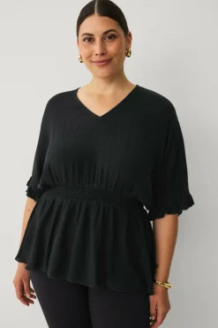 Outlet Plus collection Vævet tunika med v-hals Dame Tunikaer|Skjorter & Bluser
