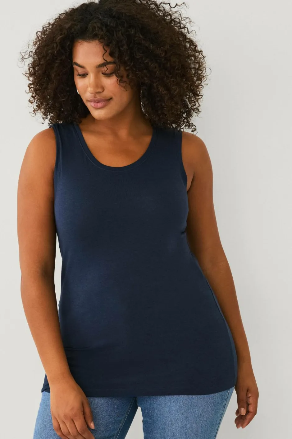 New Plus collection Undertrøje i bomuld/viskose Dame Toppe & Tank-Toppe