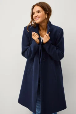 Ellos Plus collection Enkeltradet frakke med høj krave^Dame Jakker & Frakker