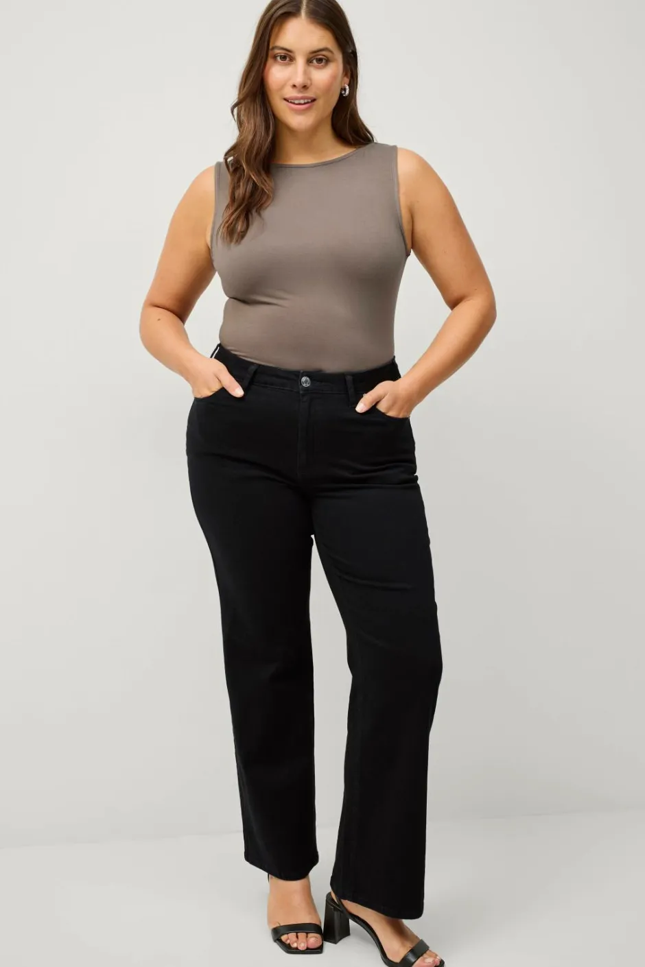 New Plus collection Jeans Straight Wide Dame Jeans