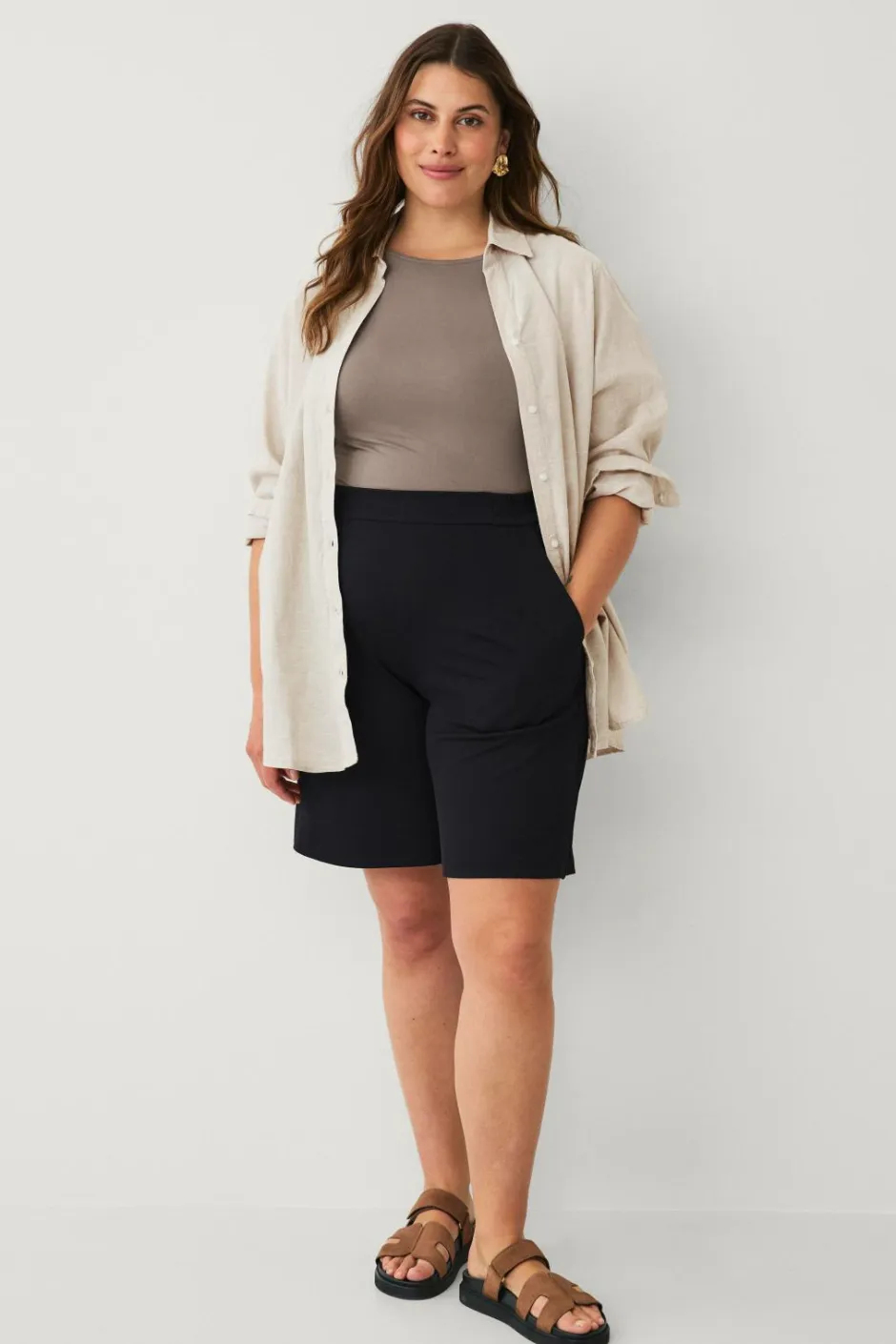 Plus collection Shorts med høj talje Dame Shorts