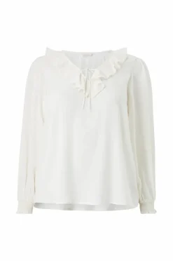 Hot Plus collection Bluse med flæse Dame Skjorter & Bluser
