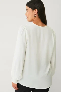 Hot Plus collection Bluse med flæse Dame Skjorter & Bluser