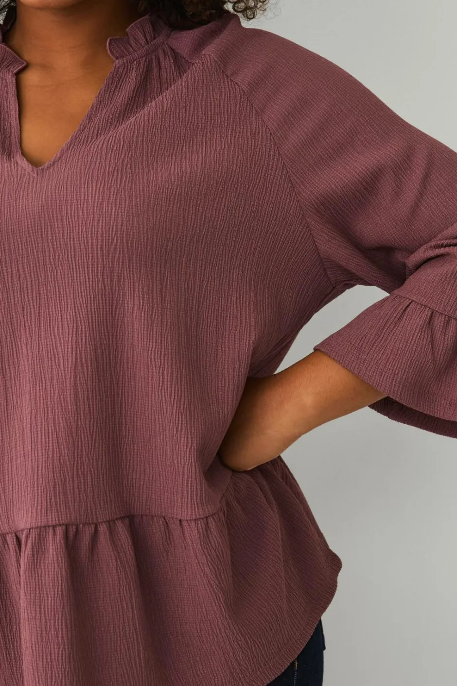 Ellos Plus collection Top i struktureret jersey^Dame Toppe & Tank-Toppe