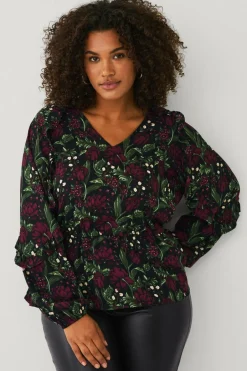 Ellos Plus collection Bluse med volanter^Dame Skjorter & Bluser