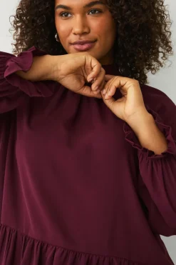 Sale Plus collection Chiffonbluse med flæser Dame Skjorter & Bluser