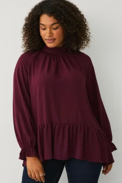 Sale Plus collection Chiffonbluse med flæser Dame Skjorter & Bluser