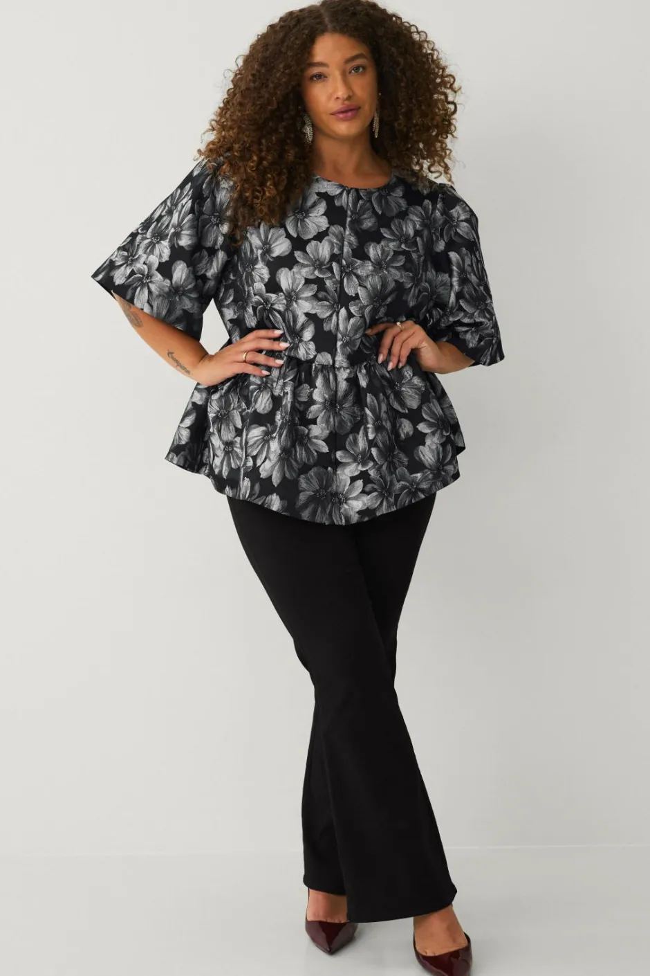 Ellos Plus collection Bluse med pufærmer^Dame Skjorter & Bluser